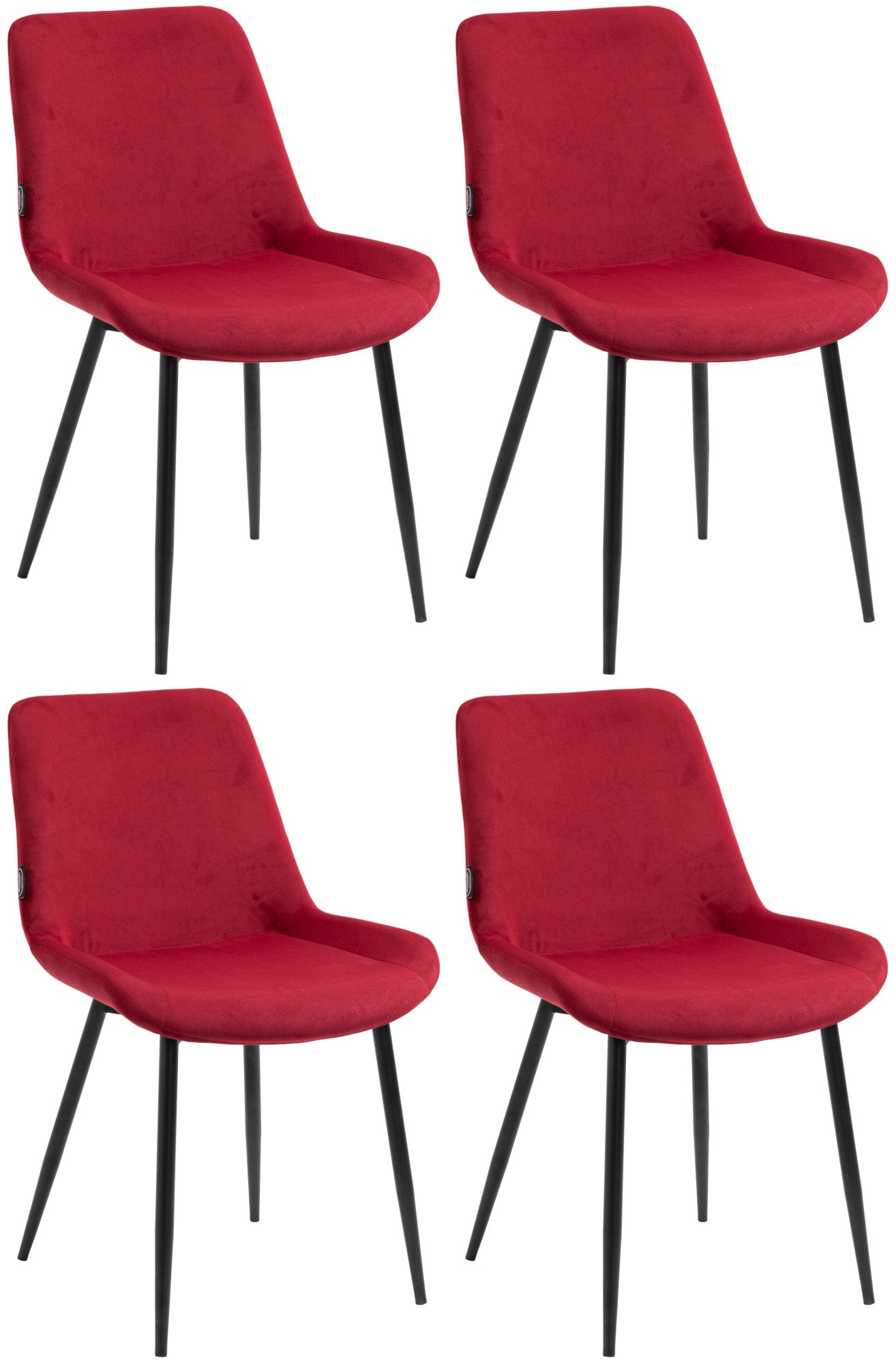 4er Set Esszimmerstühle Victoria Samt-Bezug - homemem39