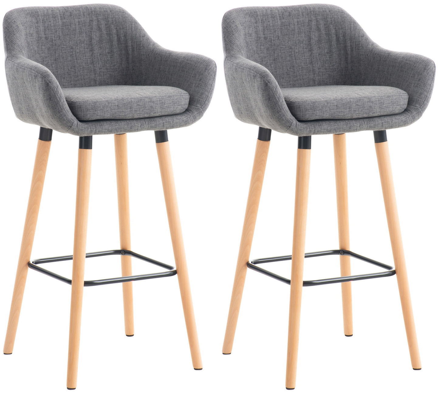 2er Set Barhocker Grant mit Stoffbezug