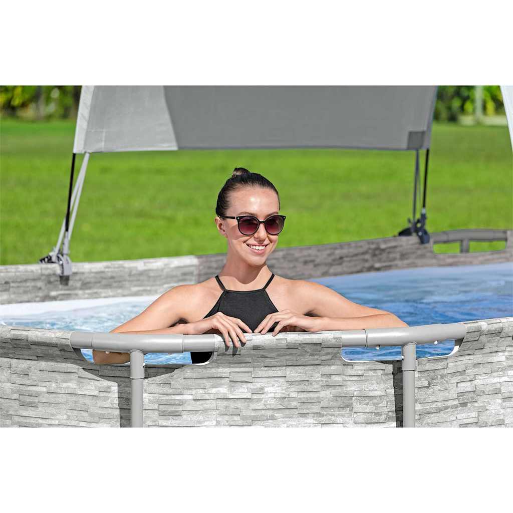 Tettoia per Piscina Fuori Terra Bianco - homemem39