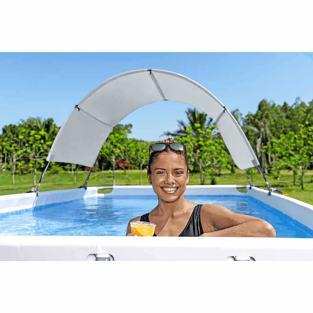 Tettoia per Piscina Fuori Terra Bianco - homemem39