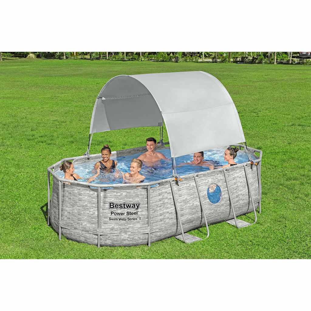 Tettoia per Piscina Fuori Terra Bianco - homemem39