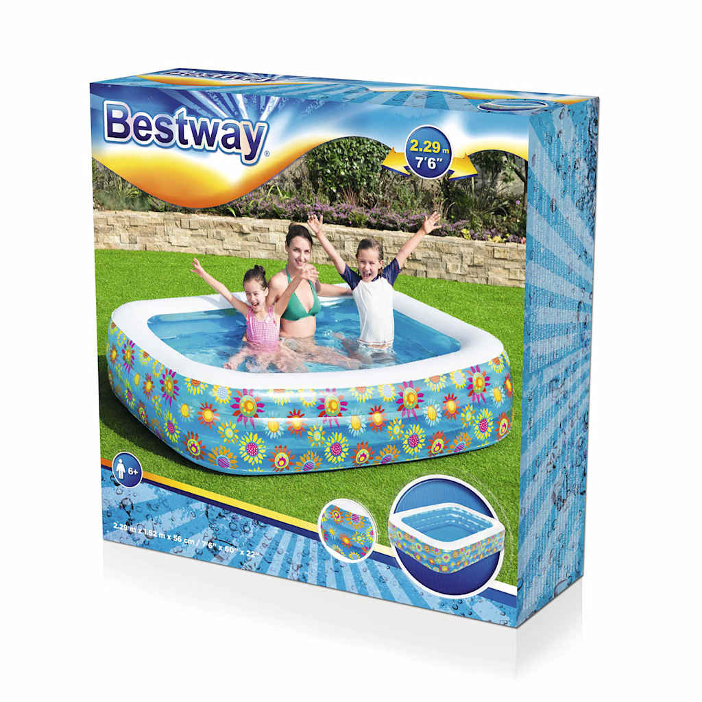 Piscina Gonfiabile per Bambini Blu 229x152x56 cm