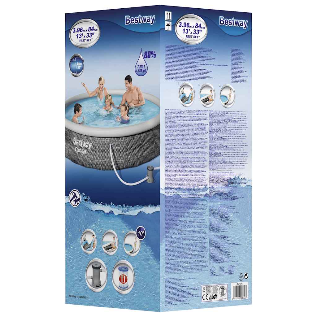 Set Piscina Gonfiabile Fast con Pompa 396x84 cm