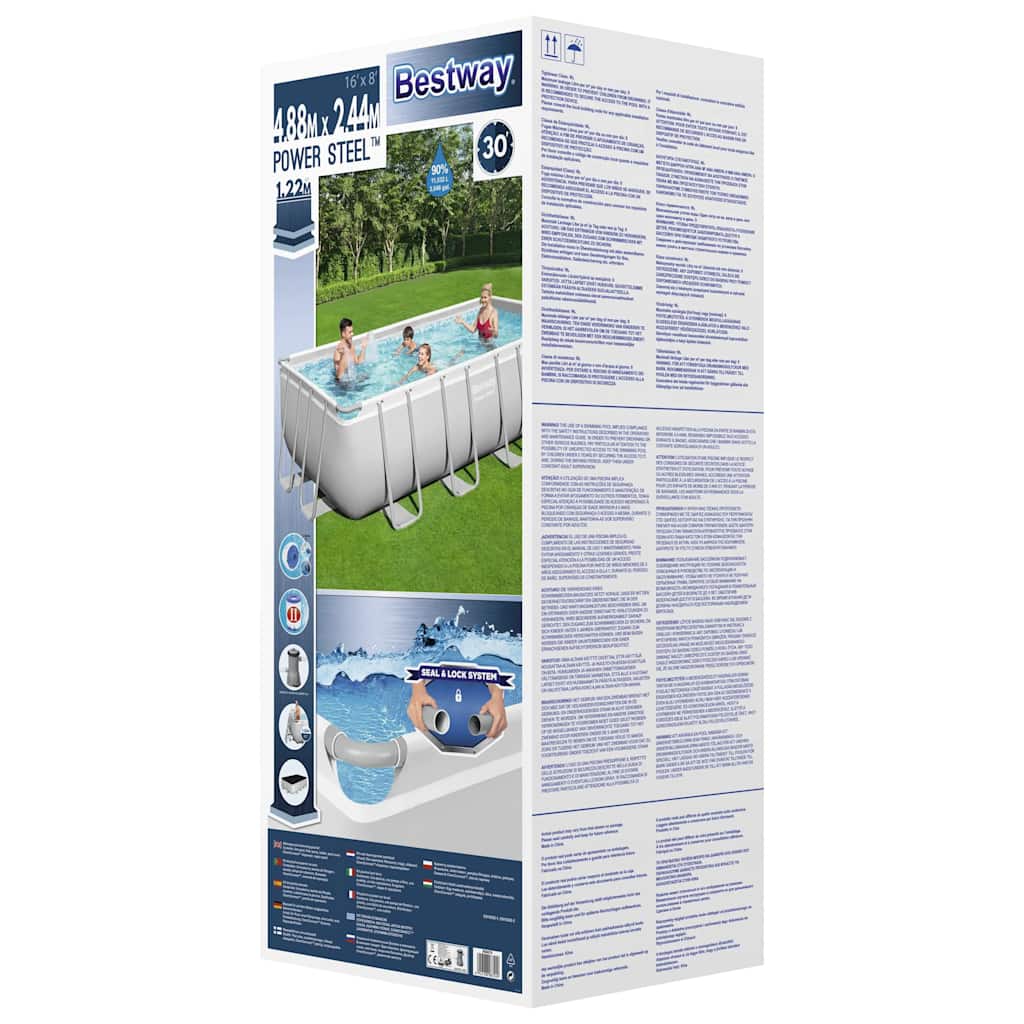 Power Steel Set Piscina Rettangolare 488x244x122 cm | homemem39