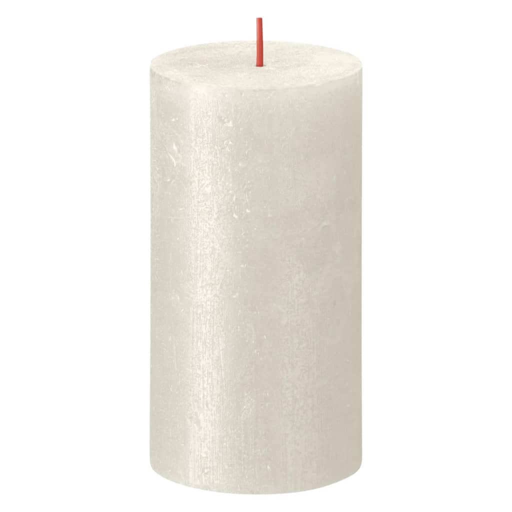Candele Pilastro Rustiche Shimmer 4 pz 130x68 mm Avorio