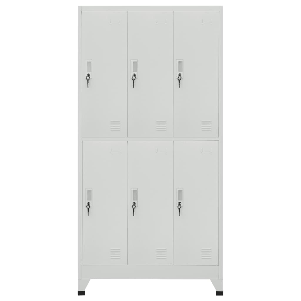 Armadietto a Chiave con 6 Scomparti in Acciaio 90x45x180 cm - homemem39