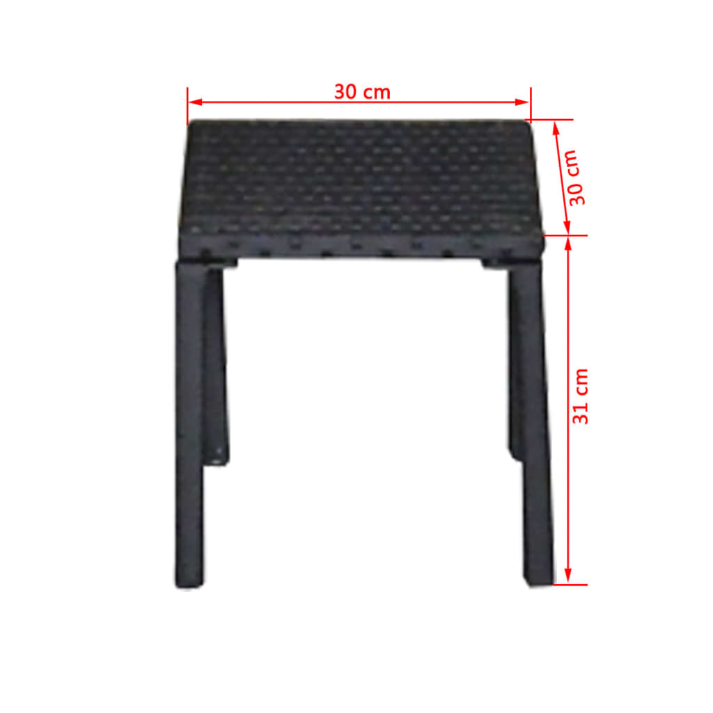 Lettini Prendisole con Tavolino in Polyrattan Nero | homemem39
