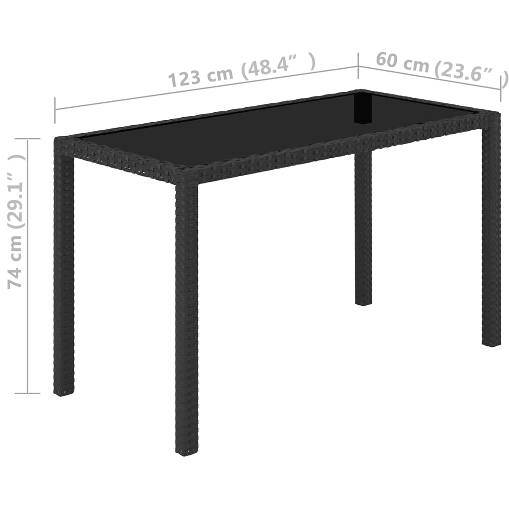 Set da Pranzo da Giardino 5 pz con Cuscini in Polyrattan Nero | homemem39
