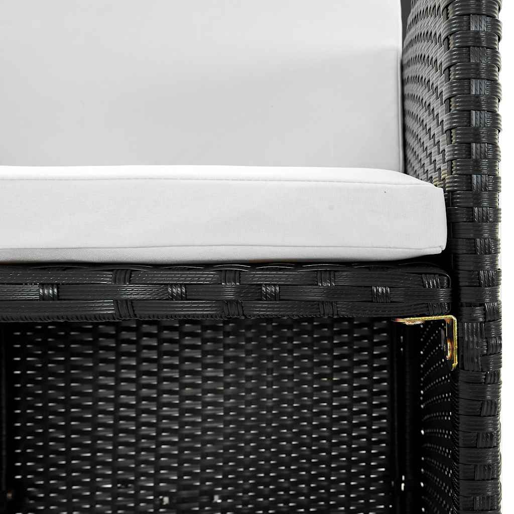 Set da Pranzo da Giardino 9 pz con Cuscini in Polyrattan