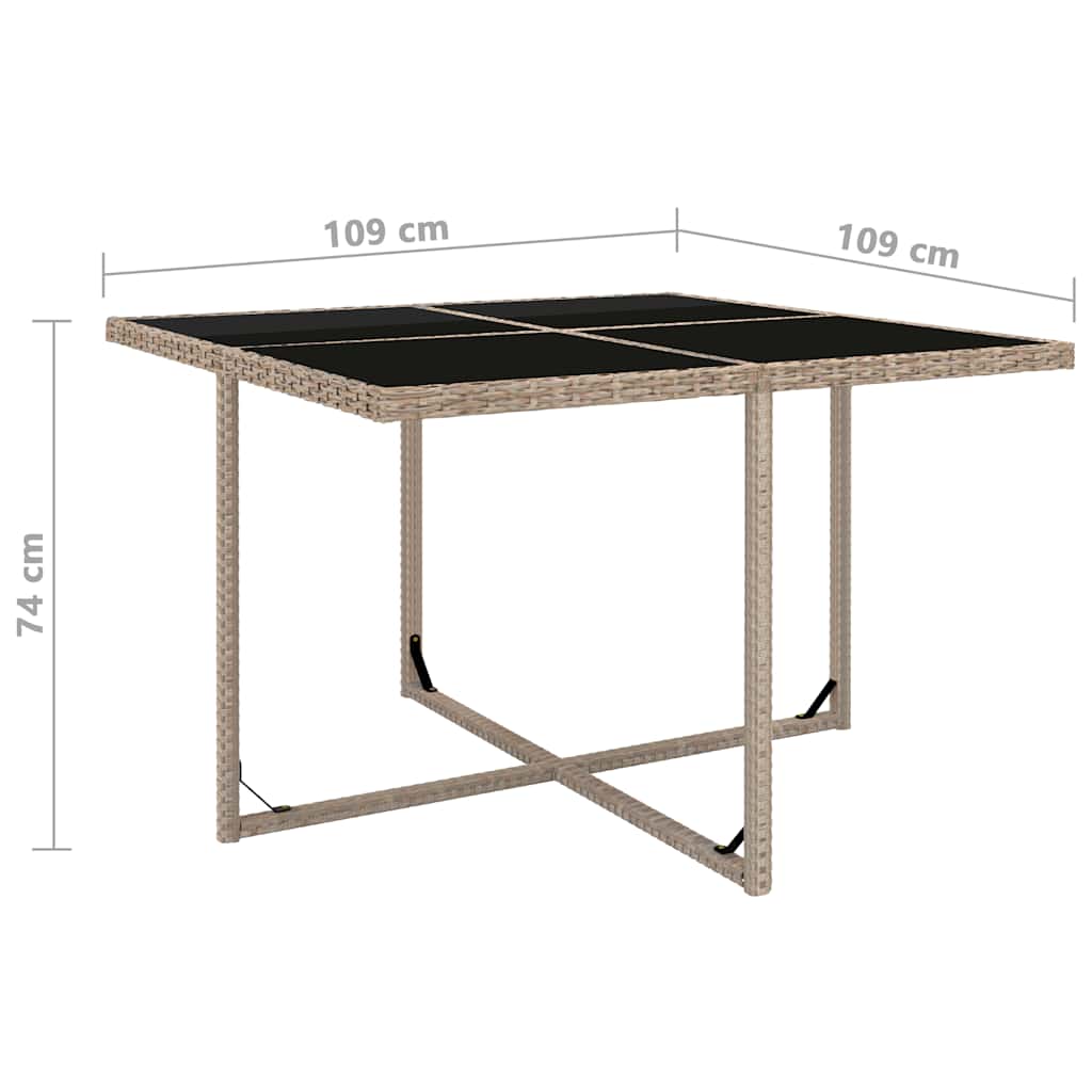 Set da Pranzo da Giardino 9 pz con Cuscini in Polyrattan Beige | homemem39