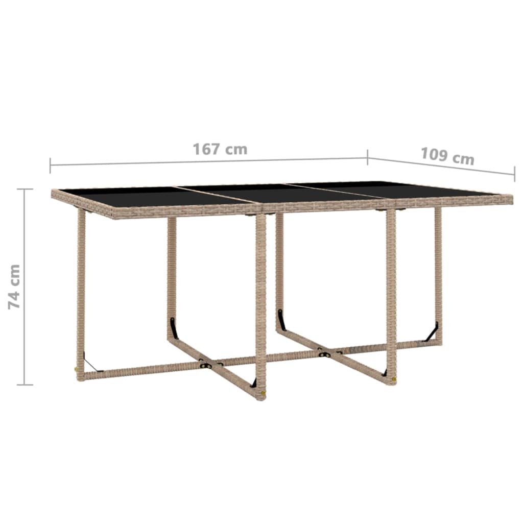 Set da Pranzo da Giardino 11 pz con Cuscini in Polyrattan Beige | homemem39