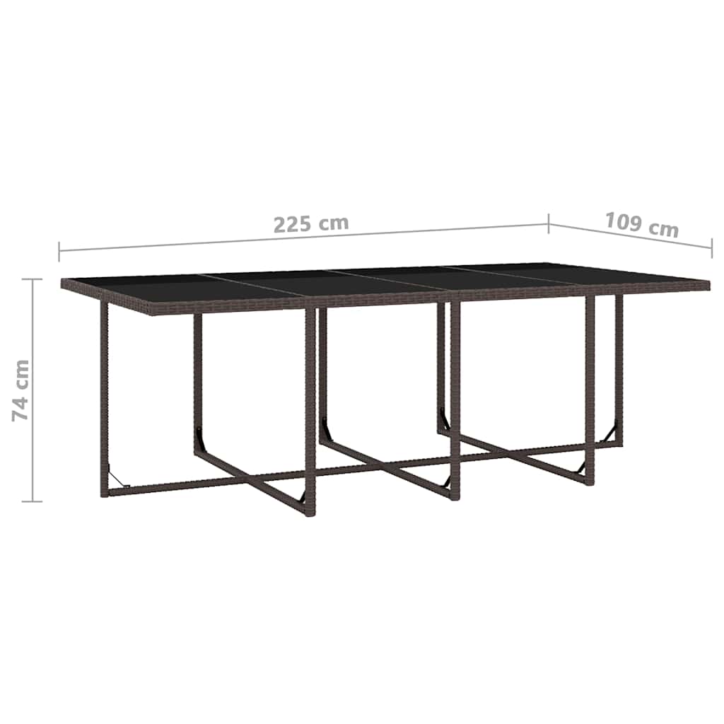 Set da Pranzo da Giardino 13 pz con Cuscini Polyrattan Marrone | homemem39