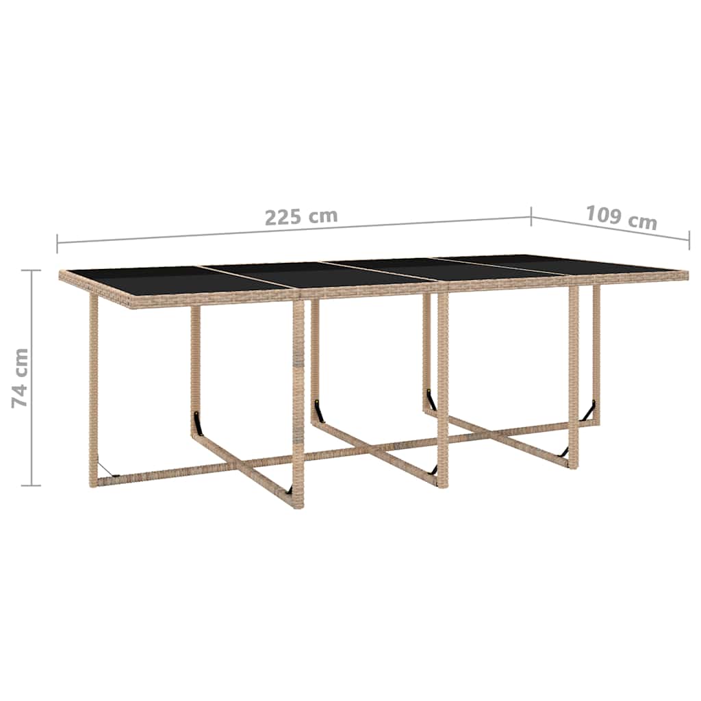 Set da Pranzo da Giardino 13 pz con Cuscini in Polyrattan Beige | homemem39