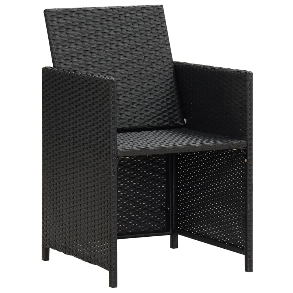 Sedie da Giardino 2 pz con Cuscini in Polyrattan Nere - homemem39