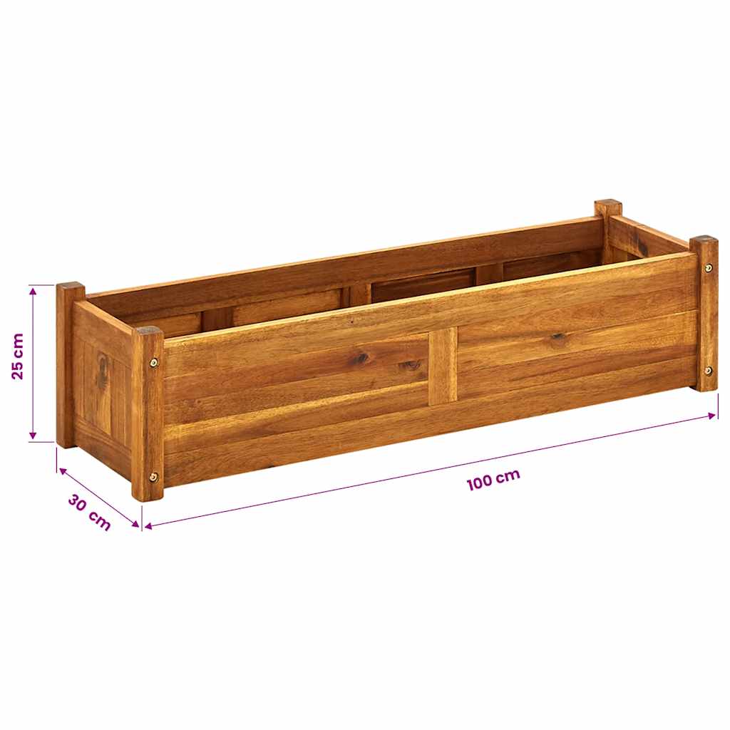Letto Rialzato da Giardino in Legno di Acacia 100x30x25 cm | homemem39