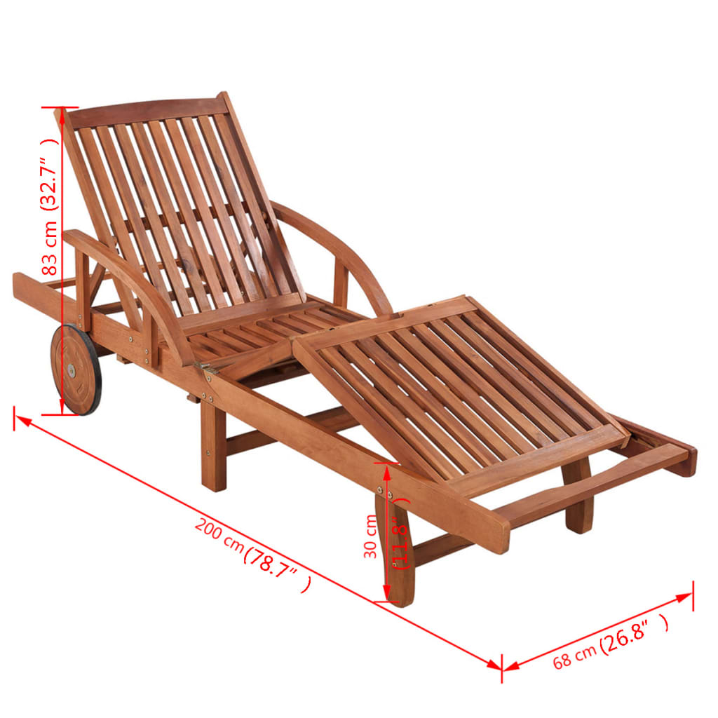 Lettino Prendisole in Legno Massello di Acacia | homemem39
