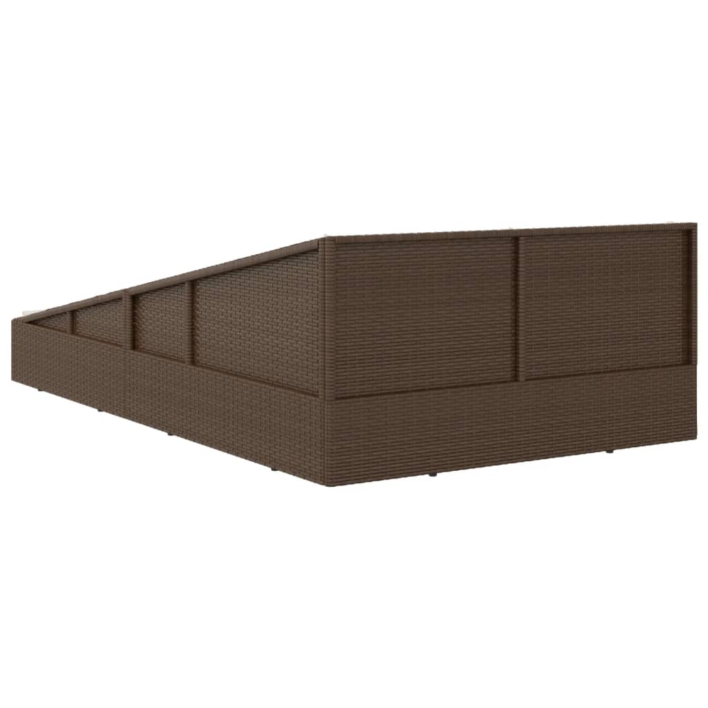 Lettino Prendisole Marrone 201x139 cm in Polyrattan - homemem39