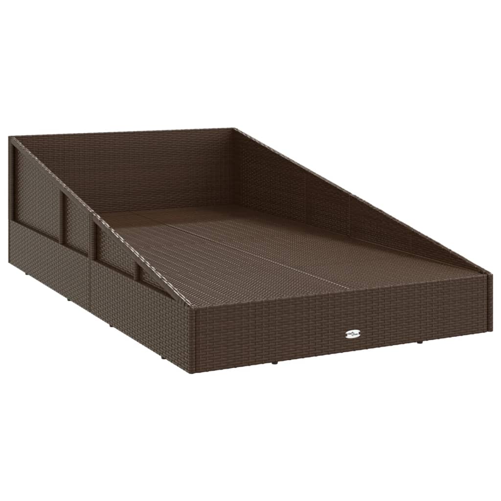 Lettino Prendisole Marrone 201x139 cm in Polyrattan - homemem39