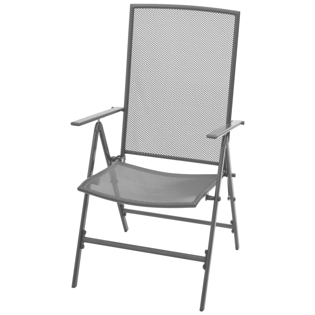 Sedie da Giardino Impilabili 2 pz in Acciaio Grigio - homemem39