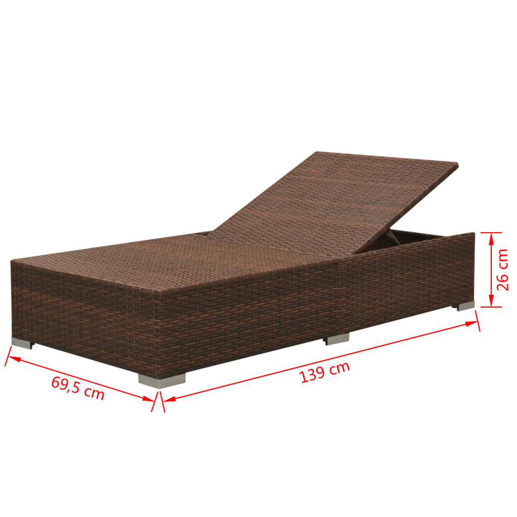 Set Divani da Giardino 3 pz con Cuscini in Polyrattan Marrone | homemem39