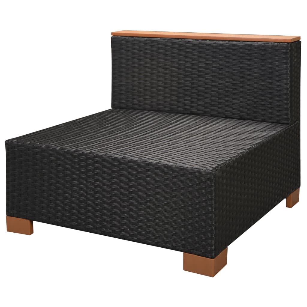Set Divani da Giardino 6 pz con Cuscini in Polyrattan Nero | homemem39