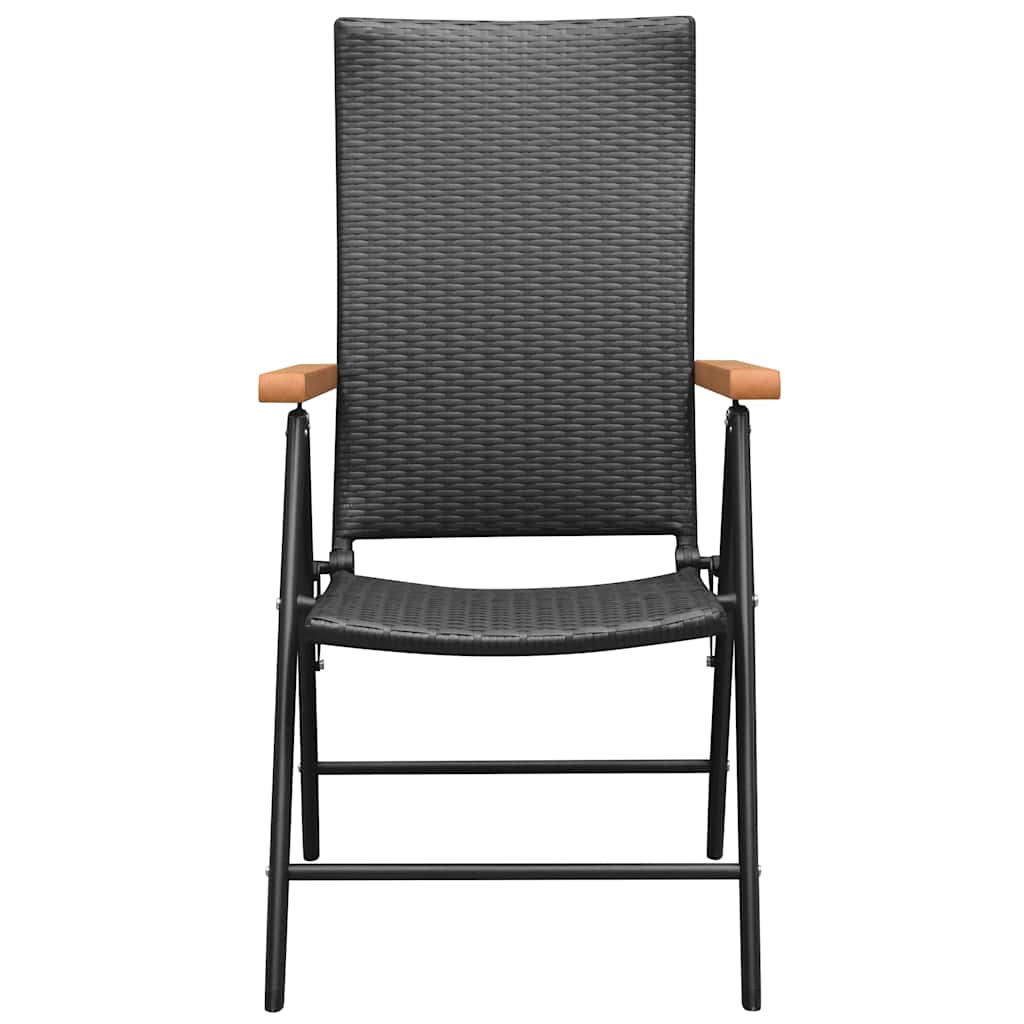 Sedie da Giardino Impilabili 2 pz in Polyrattan Nere - homemem39