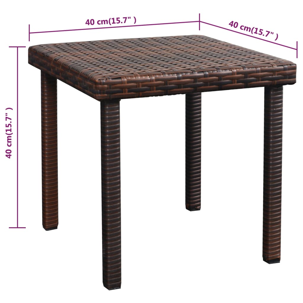 Lettino Prendisole con Cuscino e Tavolo in Polyrattan Marrone - homemem39