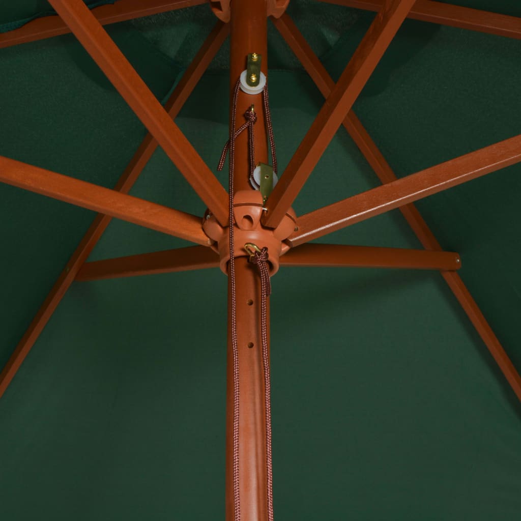 Ombrellone 200x300 cm con Palo in Legno Verde - homemem39