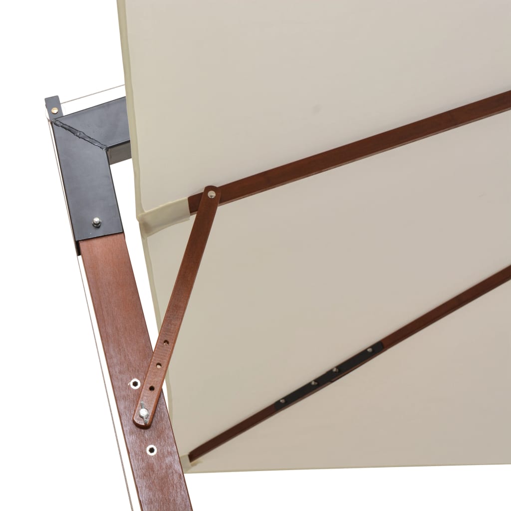 Ombrellone Pensile 300x300 cm Palo in Legno Bianco - homemem39