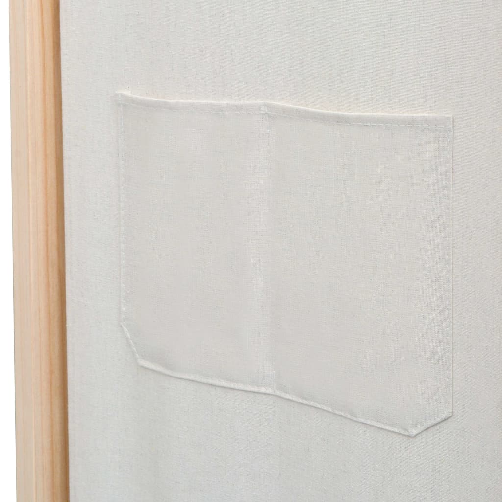 Paravento a 3 Pannelli Crema 120x170x4 cm in Tessuto - homemem39