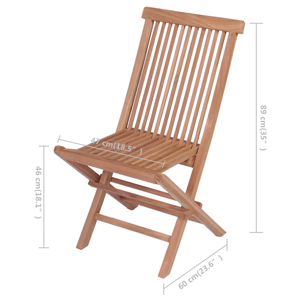 Sedie pieghevoli da giardino e da esterno, 4 pezzi, in legno di teak - homemem39