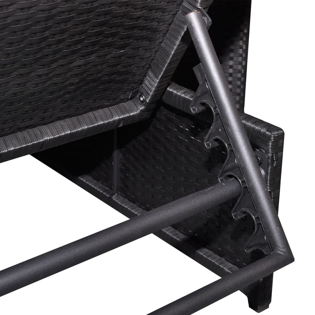 Sedie da Giardino Reclinabili 2 pz con Tavolo in Polyrattan - homemem39