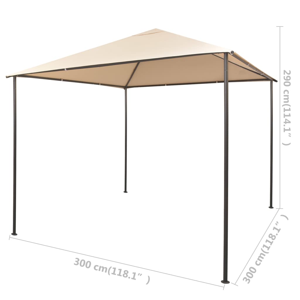 Gazebo Padiglione Tenda Tettoia 3x3 m Acciaio Beige | homemem39