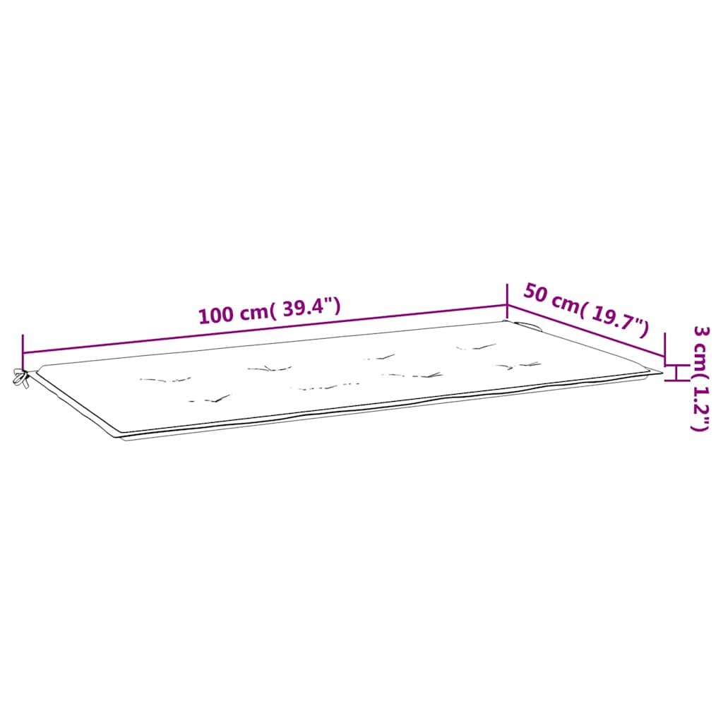 Cuscino per Panca Blu 100x50x3 cm in Tessuto Oxford | homemem39