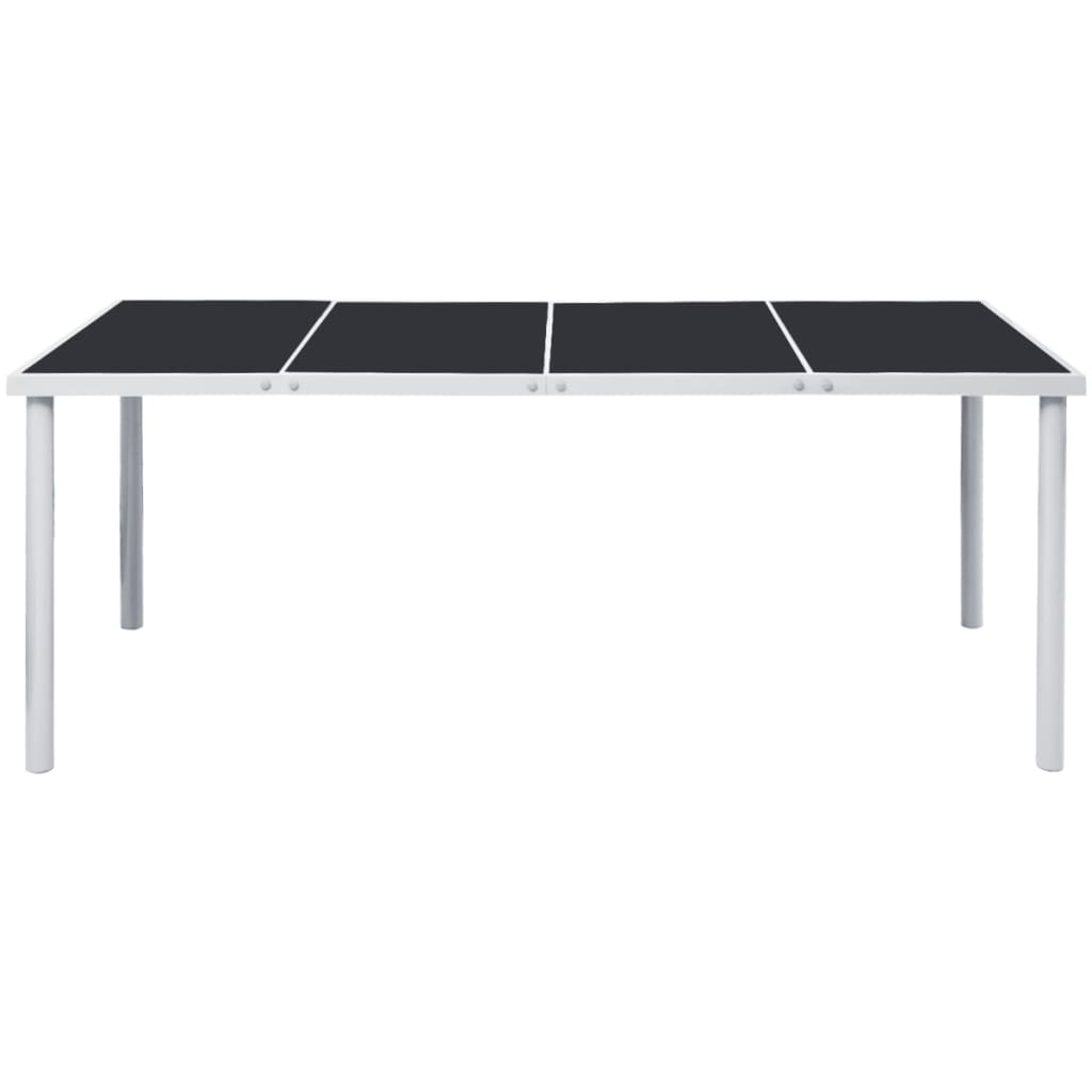 Tavolo da Giardino 190x90x74 cm Nero in Acciaio - homemem39