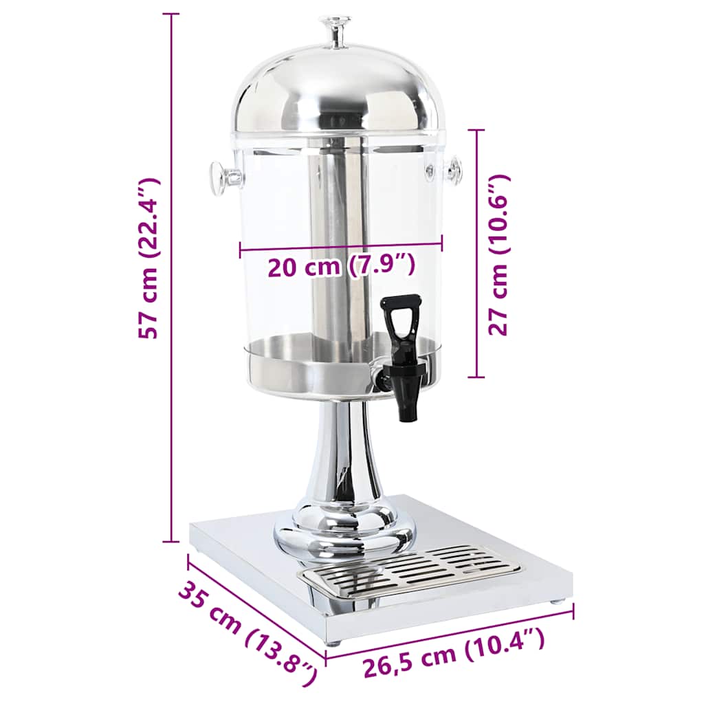 Distributore di Succhi di Frutta e Bibite Acciaio Inossidabile 8 L - homemem39
