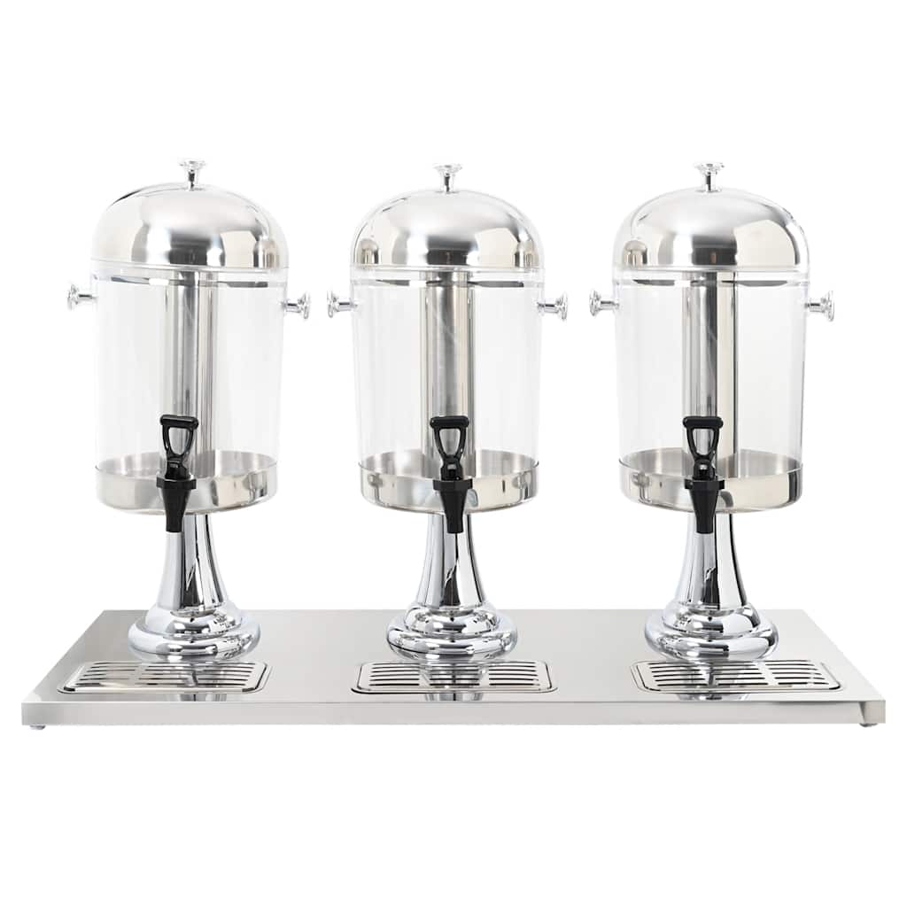 Triplo Distributore di Succhi di Frutta e Bibite Acciaio Inossidabile 3 x 8 L - homemem39