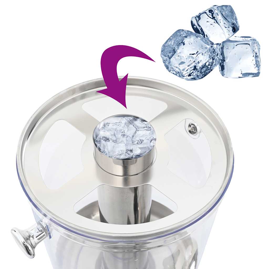 Triplo Distributore di Succhi di Frutta e Bibite Acciaio Inossidabile 3 x 8 L - homemem39