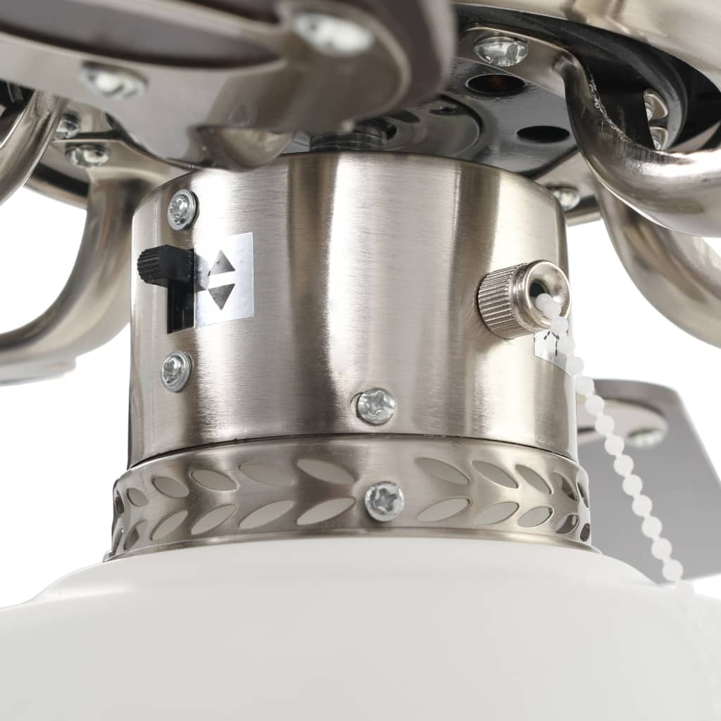 Ventilatore da Soffitto Decorato con Luce 82cm Marrone Scuro | homemem39