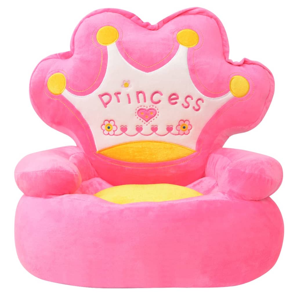 Poltrona in Peluche per Bambini Principessa Rosa