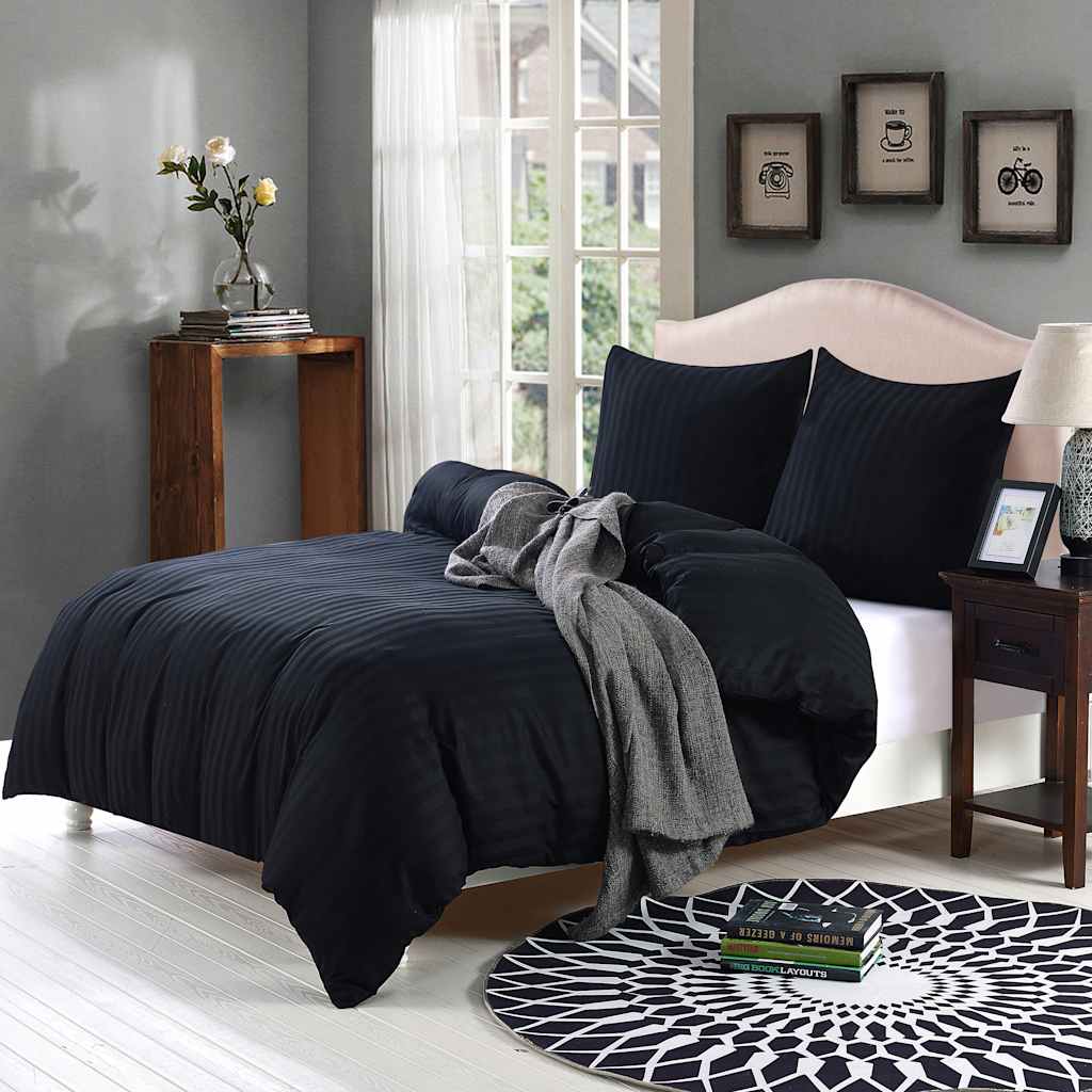 Copertura per Duvet 155 x 220 cm Satin di Cotone e Strisce