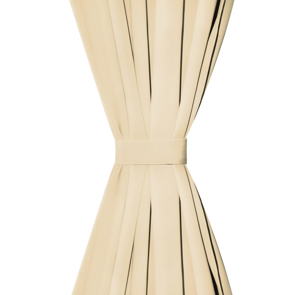 2 Pz Tende in Micro Raso con Passanti 140x225 cm Beige - homemem39