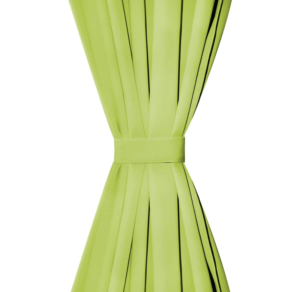 2 Pz Tende in Micro Raso con Passanti 140x175 cm Verdi | homemem39