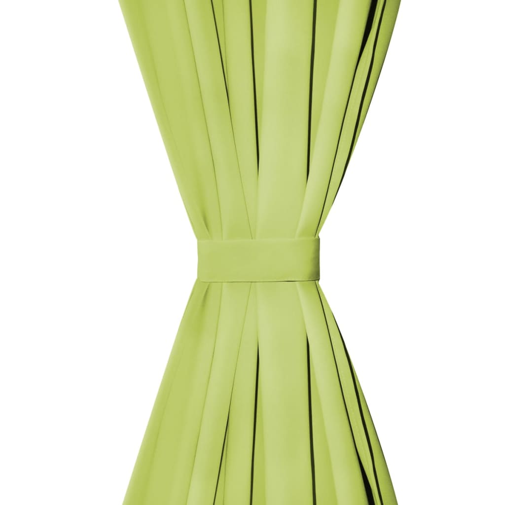 2 Pz Tende in Micro Raso con Passanti 140x225 cm Verdi | homemem39
