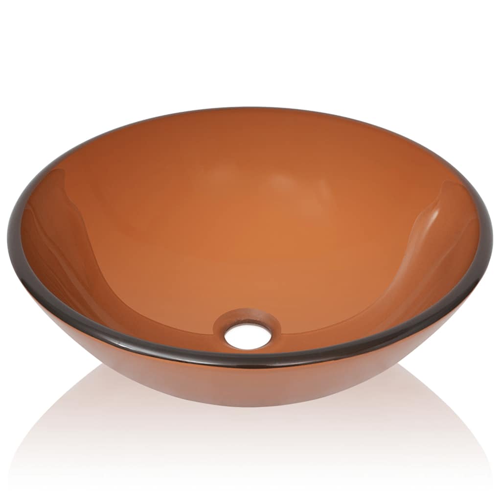 Lavandino in Vetro Temperato 42 cm Marrone | homemem39