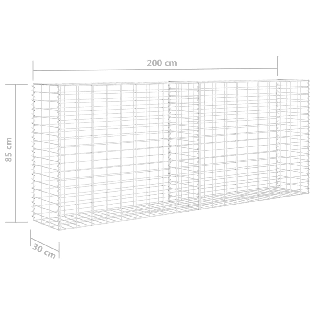 Gabbione in Rete in Acciaio Zincato 85x30x200 cm | homemem39