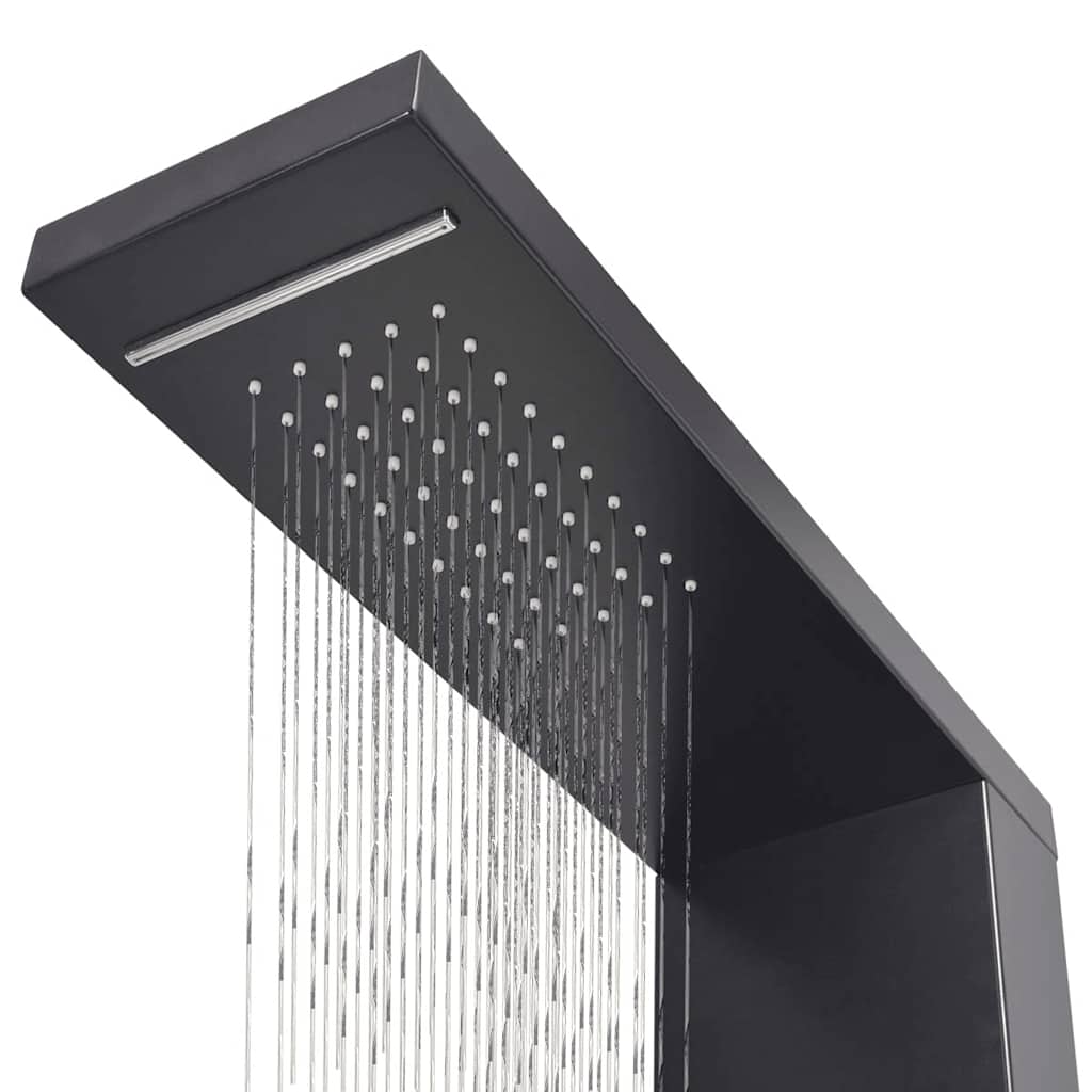 Sistema Pannello Doccia in Alluminio Nero Opaco - homemem39