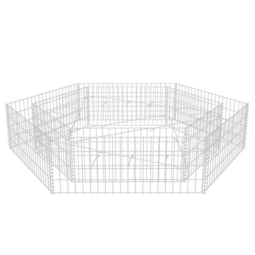 Gabbione Letto Rialzato da Giardino Esagonale 200x173x40 cm - homemem39