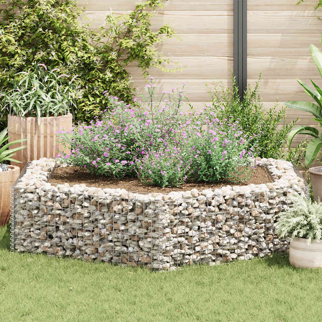 Gabbione Letto Rialzato da Giardino Esagonale 200x173x40 cm - homemem39