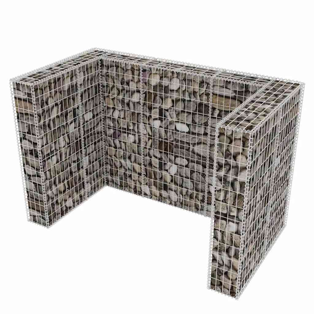 Gabbione in Rete in Acciaio per 2 Cassonetti 180x100x120 cm - homemem39